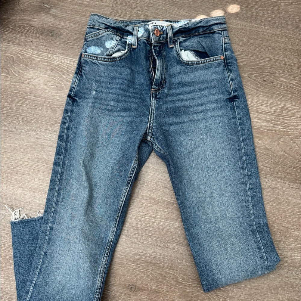Zara Straight Leg Blue Jeans